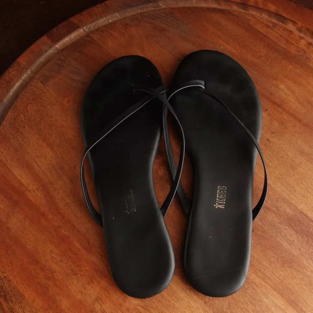 Tkees Sandals WMS SZ EU 41 US 10 BLK Riley Sable‎ Criss Cross Leather Flat Shoes